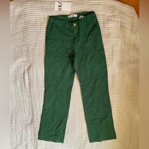 Zara Forest Green Straight Leg Pants